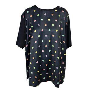 Escada Sport Womens Gem Print Short Sleeve Shirt Size Large Black